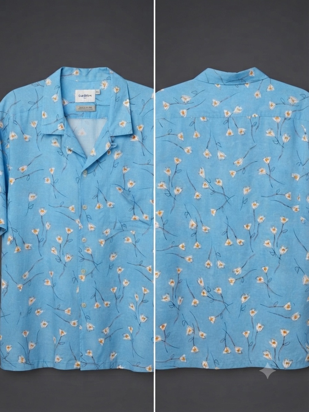 Goodfellow & Co short-sleeve camp collar floral print shirt - 100% Rayon